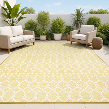 Ourika Moroccan Geometric Textured Weave Indoor/outdoor Area Rug